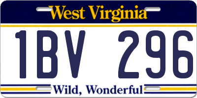 WV license plate 1BV296