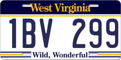 WV license plate 1BV299