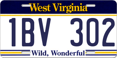 WV license plate 1BV302