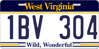 WV license plate 1BV304