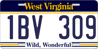 WV license plate 1BV309