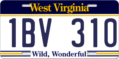 WV license plate 1BV310