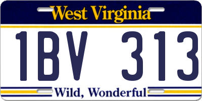 WV license plate 1BV313