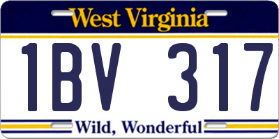 WV license plate 1BV317