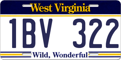 WV license plate 1BV322