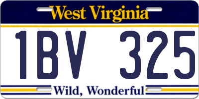 WV license plate 1BV325