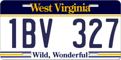 WV license plate 1BV327