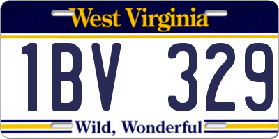 WV license plate 1BV329