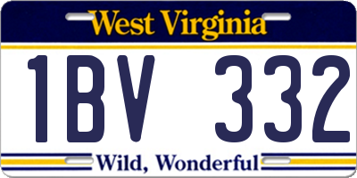WV license plate 1BV332