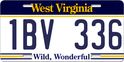 WV license plate 1BV336