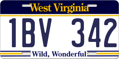WV license plate 1BV342