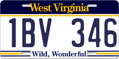 WV license plate 1BV346