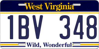 WV license plate 1BV348