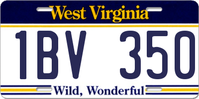 WV license plate 1BV350