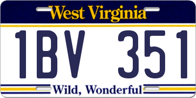 WV license plate 1BV351