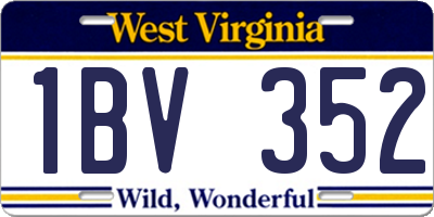 WV license plate 1BV352