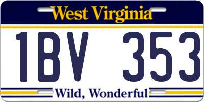 WV license plate 1BV353