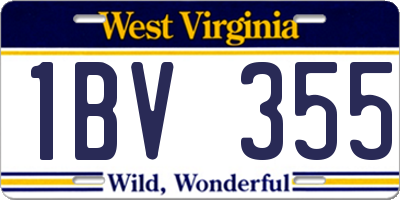 WV license plate 1BV355