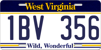 WV license plate 1BV356
