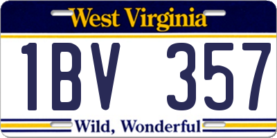 WV license plate 1BV357