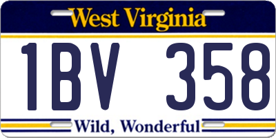 WV license plate 1BV358