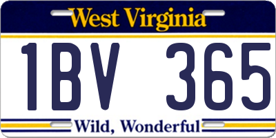 WV license plate 1BV365