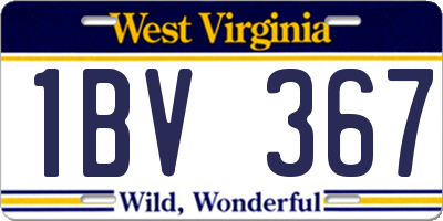 WV license plate 1BV367
