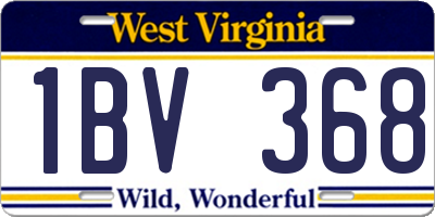 WV license plate 1BV368