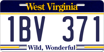 WV license plate 1BV371