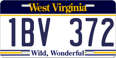 WV license plate 1BV372