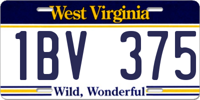 WV license plate 1BV375