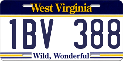 WV license plate 1BV388