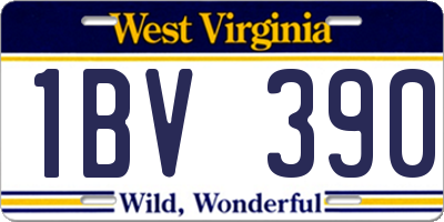 WV license plate 1BV390