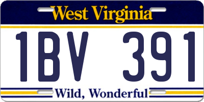 WV license plate 1BV391