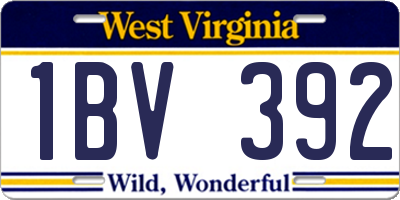 WV license plate 1BV392