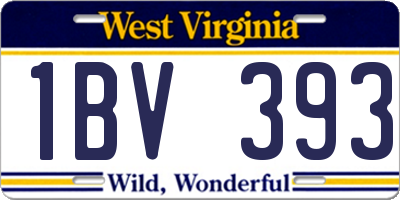 WV license plate 1BV393
