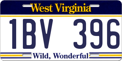 WV license plate 1BV396