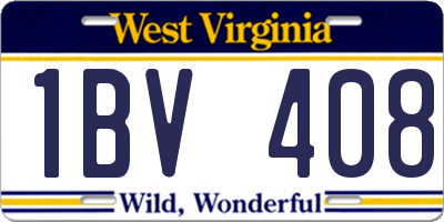 WV license plate 1BV408