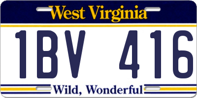 WV license plate 1BV416