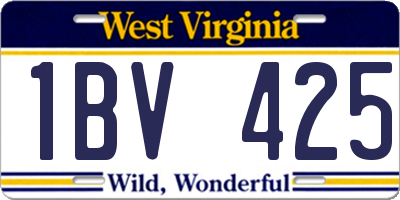 WV license plate 1BV425
