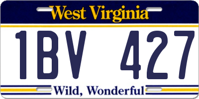 WV license plate 1BV427