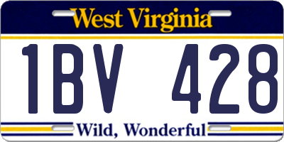 WV license plate 1BV428