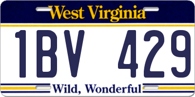 WV license plate 1BV429