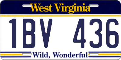 WV license plate 1BV436