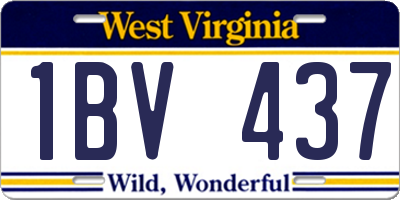 WV license plate 1BV437