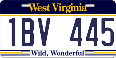 WV license plate 1BV445