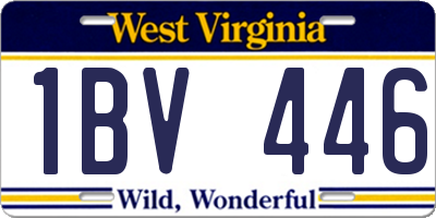 WV license plate 1BV446