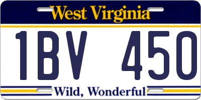 WV license plate 1BV450
