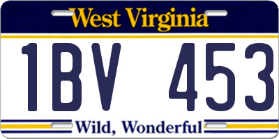 WV license plate 1BV453