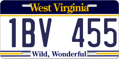 WV license plate 1BV455